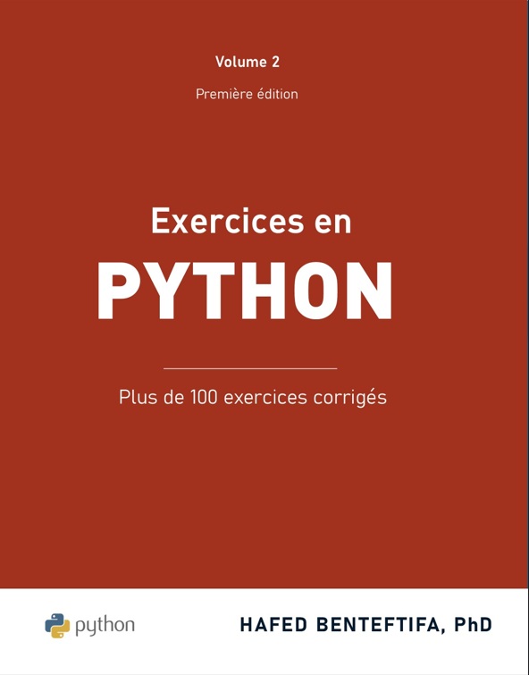 Couverture — Exercices en Python : Plus de 100 exercices corrigés